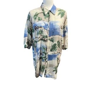 Vintage Pierre Cardin Hawaiian Shirt - Palm Trees - Size XL - Great Condition